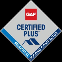 GAF Certified Plus roofing contractor badge