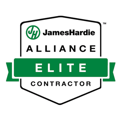 James Hardie Alliance Elite Contractor logo for fiber cement siding